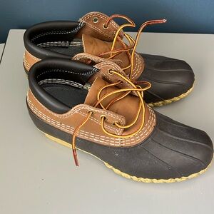 LL Bean Boots Womens 6 Narrow Brown Leather Duck Vintage Waterproof Short